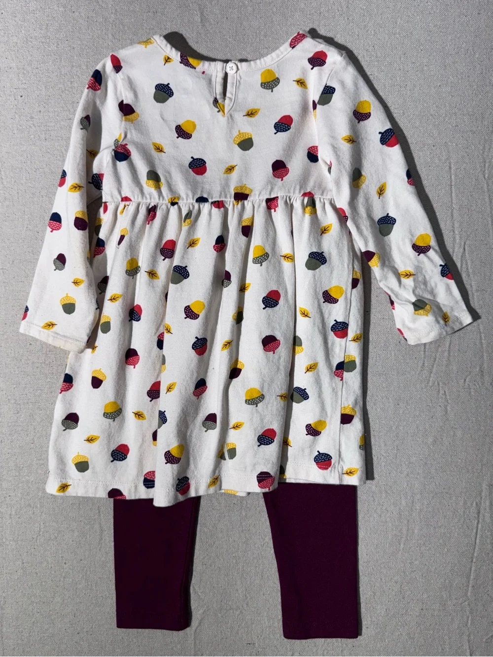 Wonder Nation Baby Girls' Acorn Print 2-Piece Fall Dress and Leggings Set